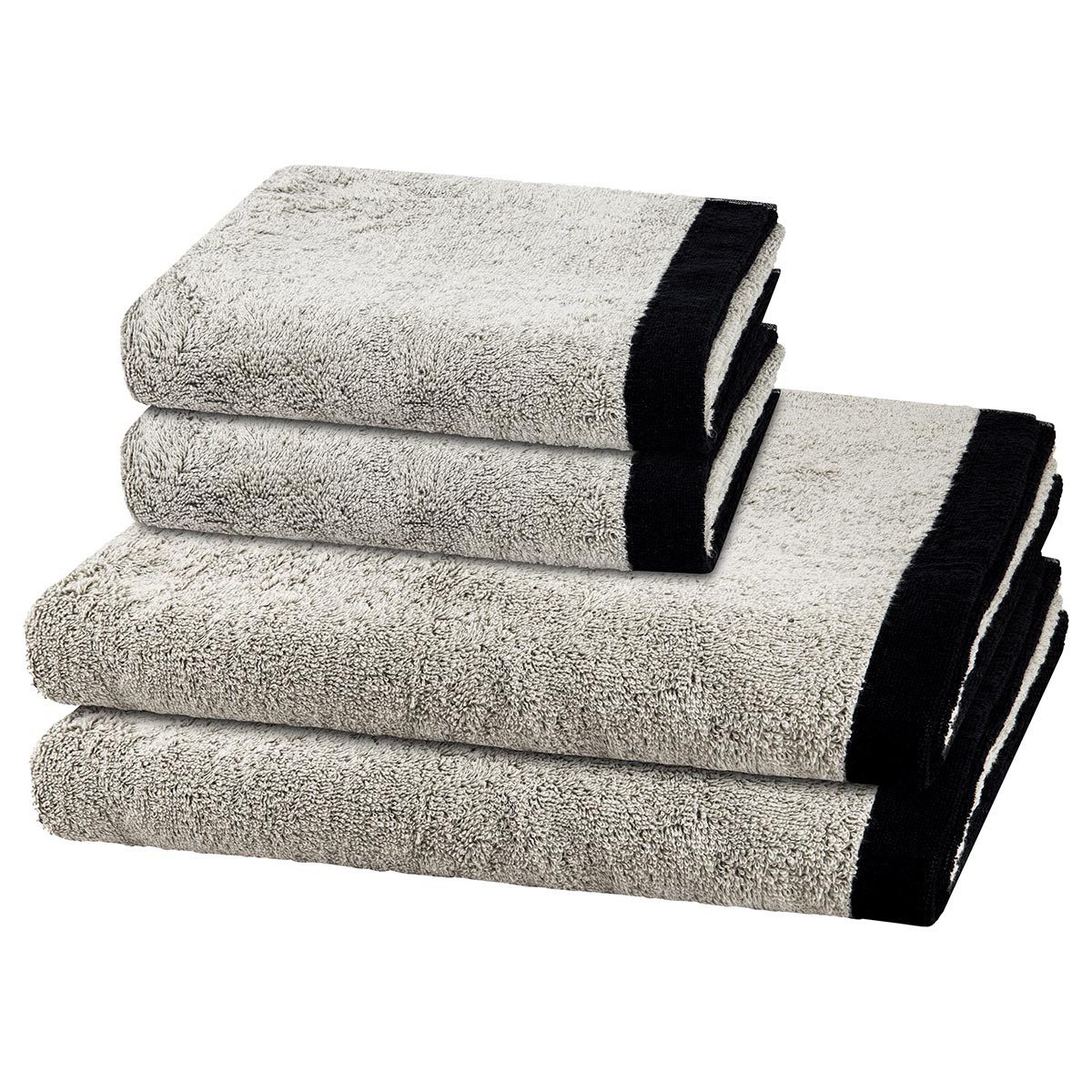 Cawö Handtuch Set Lifestyle Splash, Walkfrottee (Spar-Set, 4-St), 2 X Handtuch 2 X Duschtuch im Set - Baumwolle - Saugstark