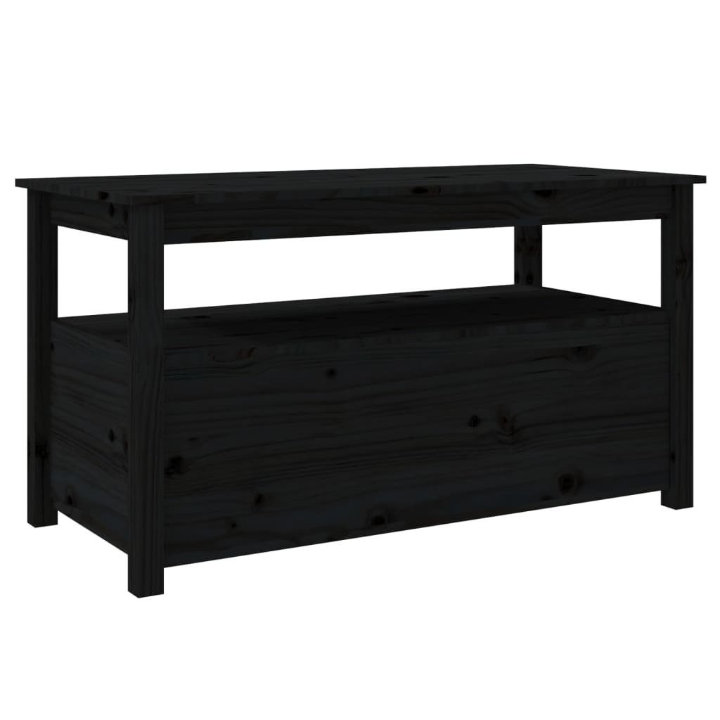 Kiefer | Schwarz Couchtisch Massivholz (1-St) Schwarz Couchtisch 102x49x55 cm vidaXL Schwarz