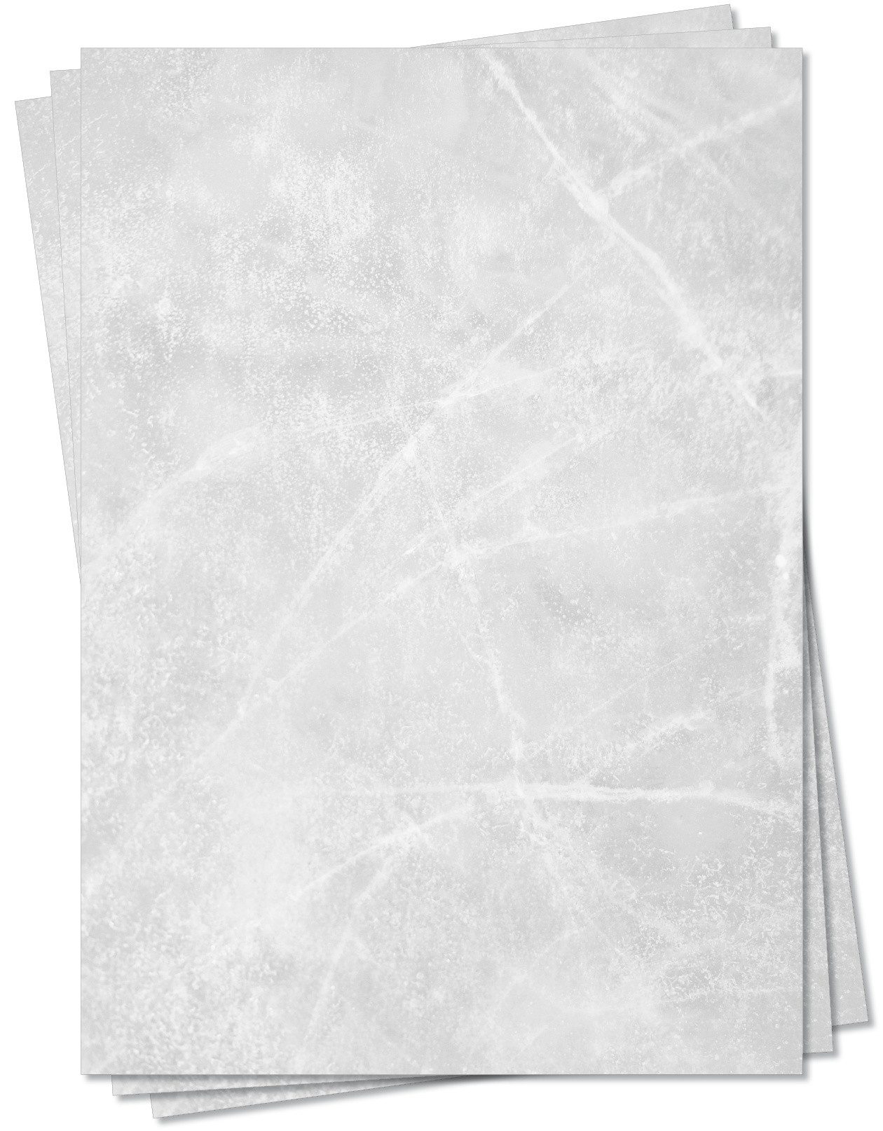 LYSCO Briefpapier Gastronomie Papier Grau-Eis Marmor DIN A4 / DIN A5 (MPA-5260), marmoriertes Papier, einseitig bedruckt, für alle Drucker geeignet
