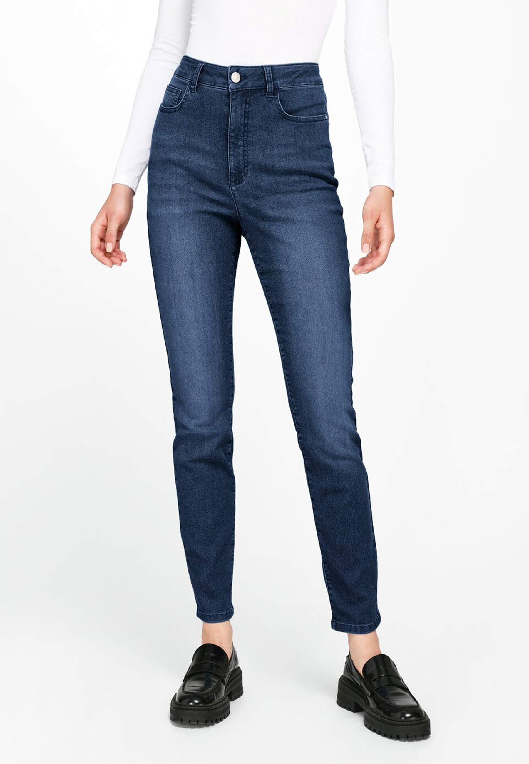 Uta Raasch 5-Pocket-Jeans Cotton mit Taschen dunkelblau