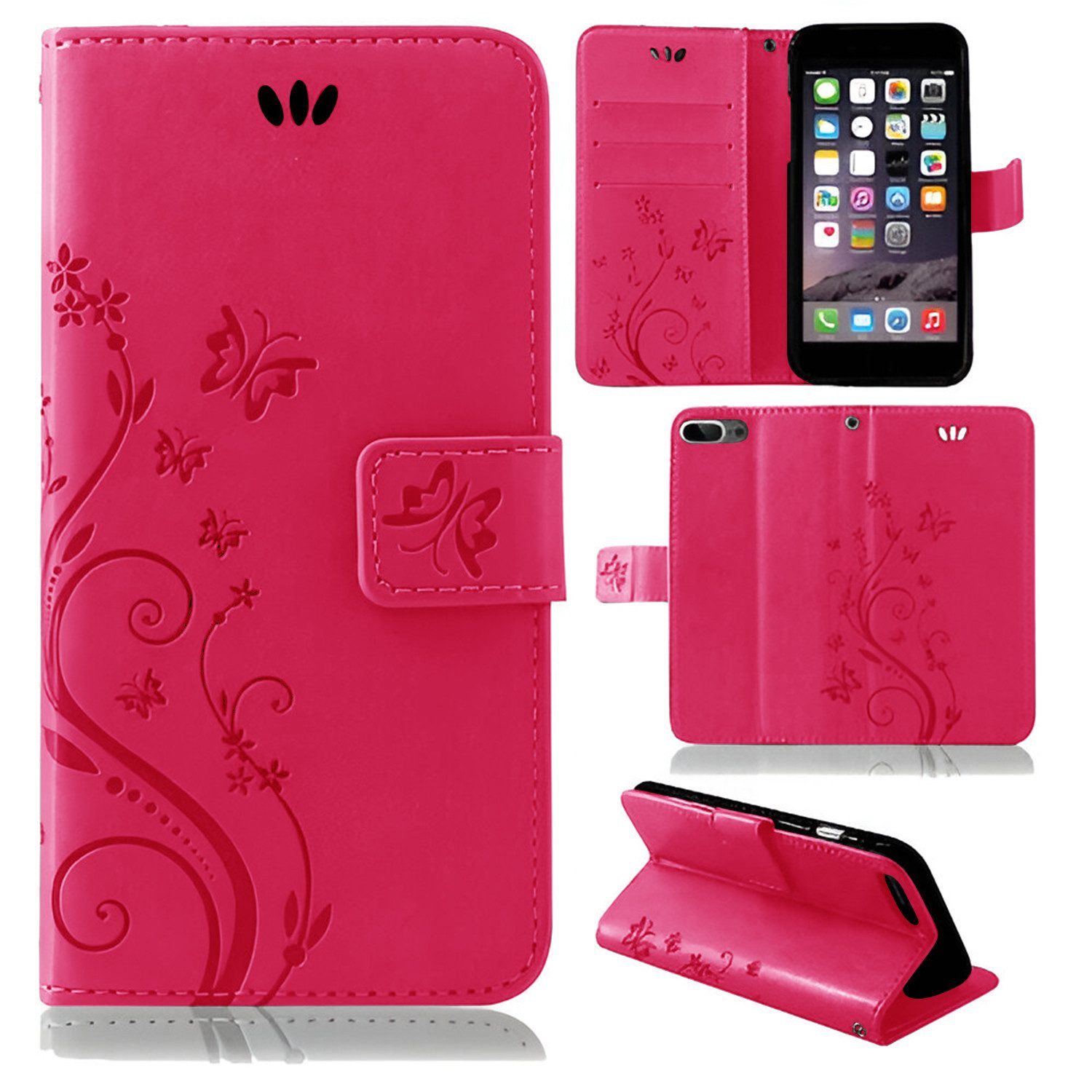 betterfon Handyhülle Handytasche für Apple iPhone 5 / 5s / SE Klapphülle Klapphülle, Bookstyle-Hülle: Magnetverschluss 3 Kartenfächer & Standfunktion