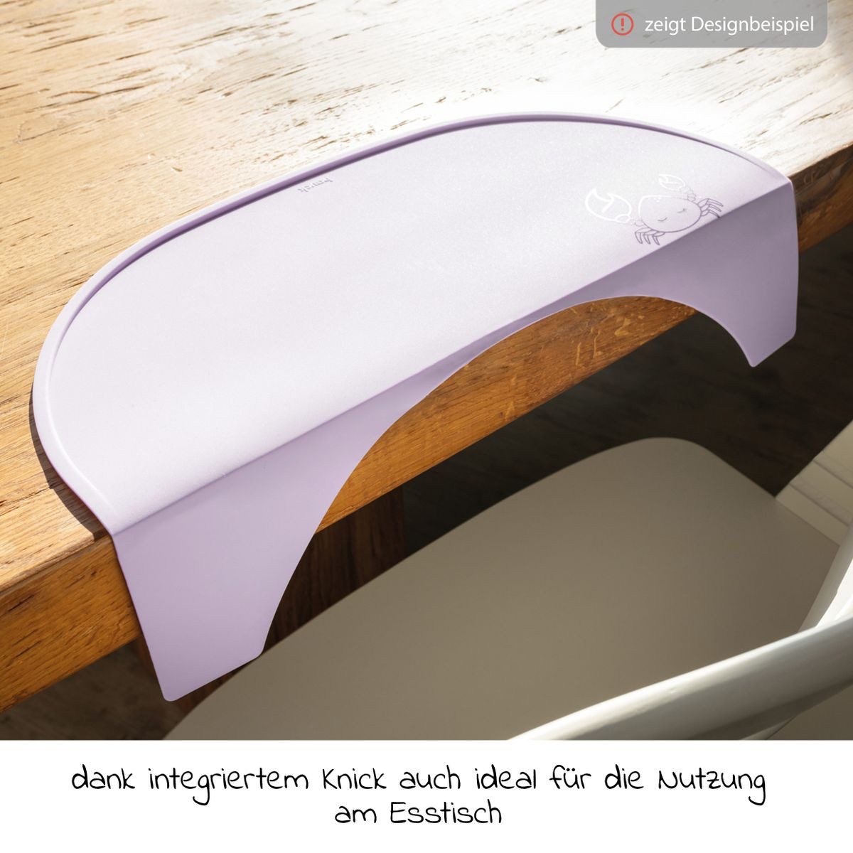 Hauck Hochstuhltablett Highchair Tray Mat - Crab Lavender, Silikon, Silikon Auflage für Alpha Essbrett (rutschhemmend und abwischbar)
