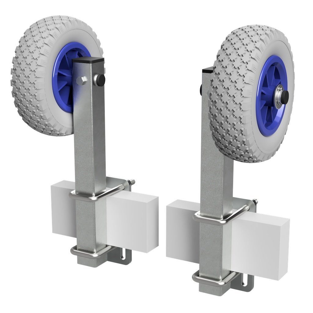 Auffahrrampe Sliprollen mit Stütze Sliphilfe Bootstrailer Ø 200 mm, 1 Paar