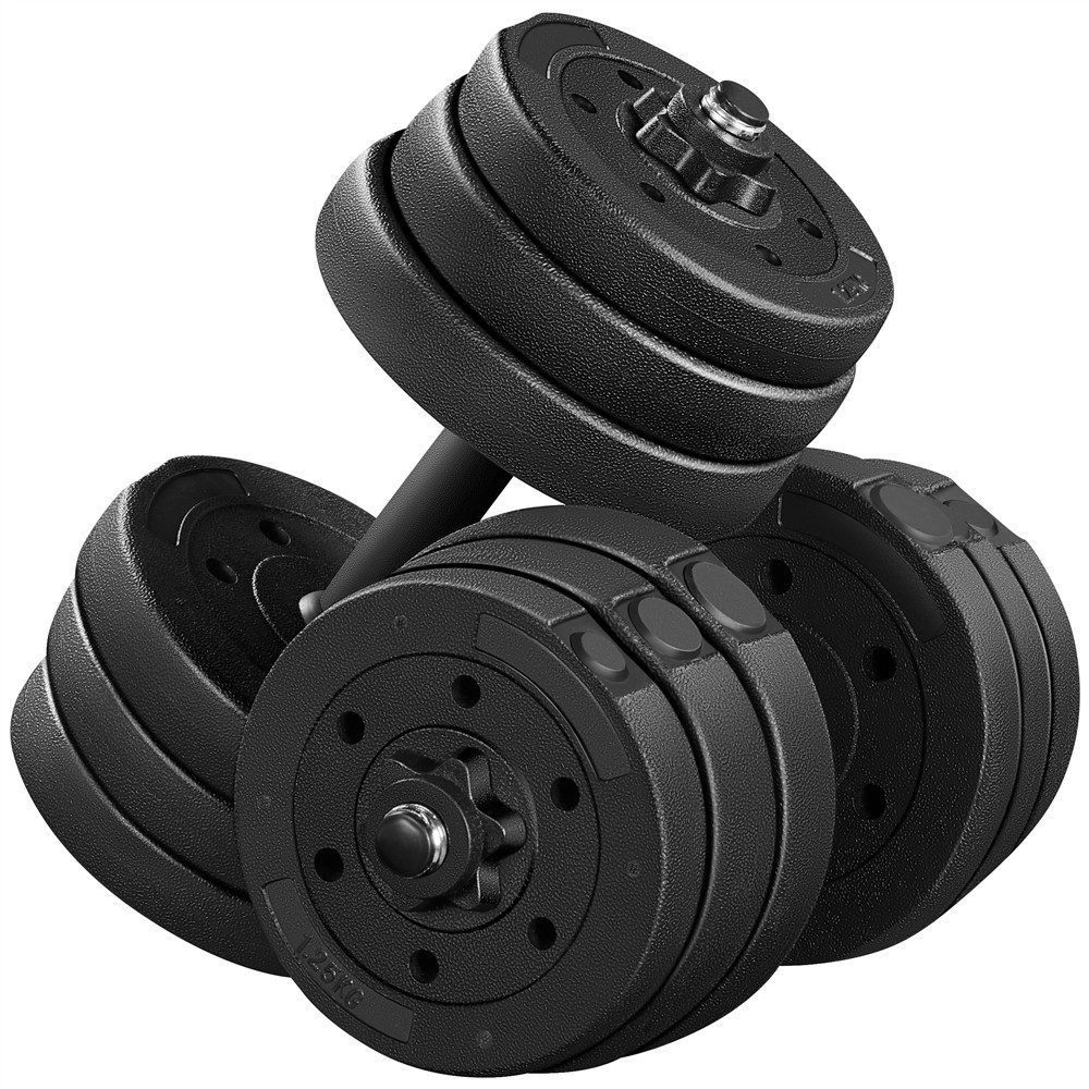 Yaheetech Hantel-Set 15/20/25/30 Kg, (2er-Set), Verstellbare Kurzhanteln mit Sternverschlüssen, rutschfest
