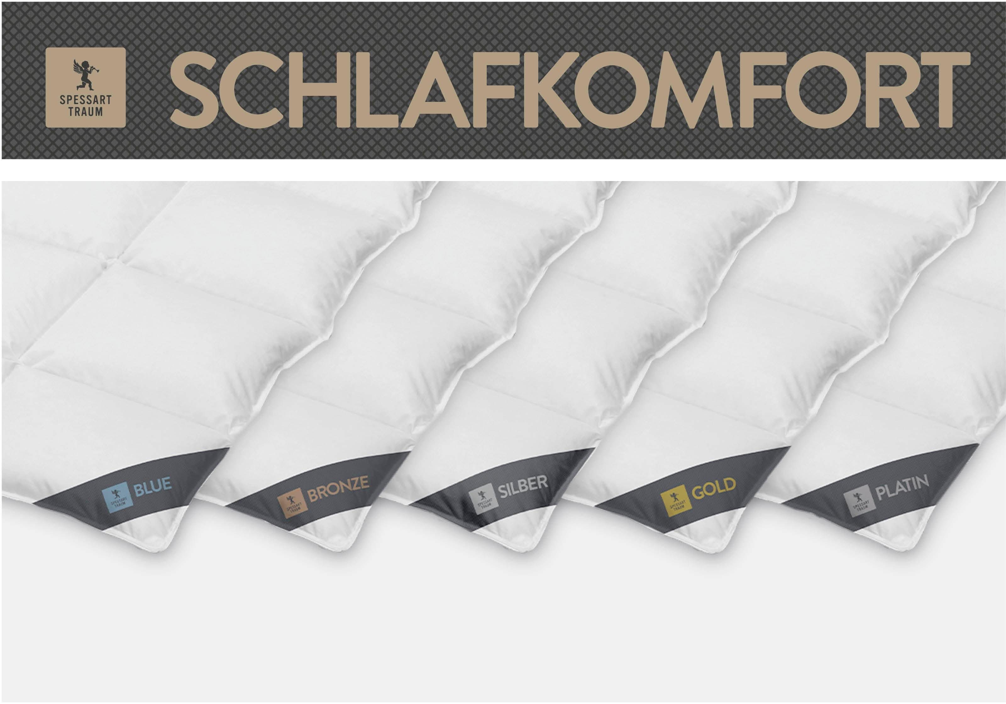 SPESSARTTRAUM Gänsedaunenbettdecke Platin, Füllung: 100% Reine weiße Gänsedaunen, Bezug: 100% Baumwolle, hergestellt in Deutschland, allergikerfreundlich