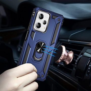 CoolGadget Handyhülle Armor Shield Case für Xiaomi Poco X5 Pro 5G, Outdoor Cover Magnet Ringhalterung Handy Hülle für Poco X5 Pro