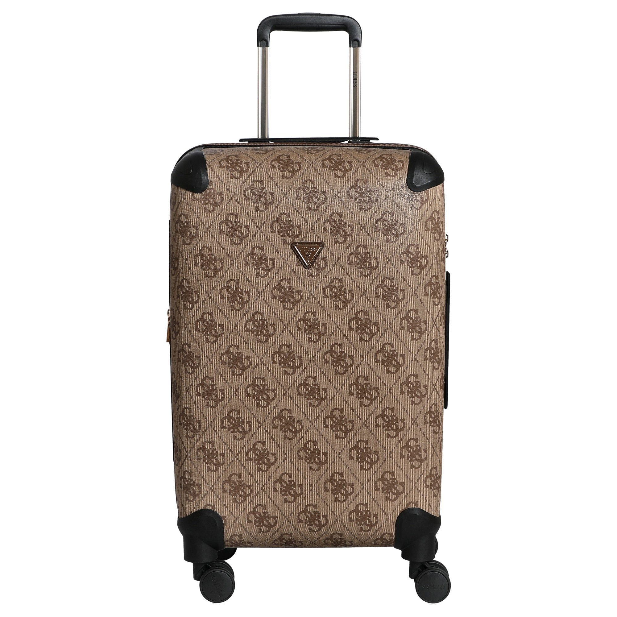Guess Koffer Berta 22 IN - 4-Rollen-Trolley 64 cm erw. (latte loggo/brown), günstig online kaufen