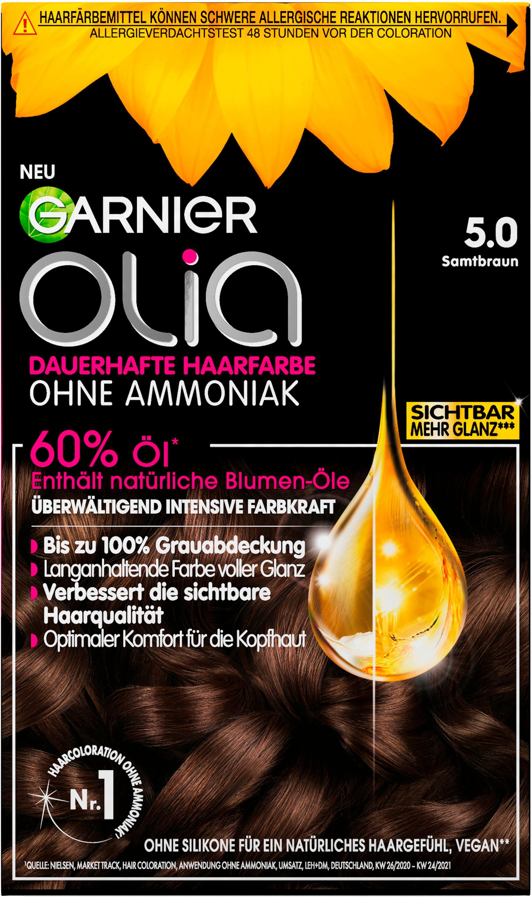 dauerhafte Garnier Set, Coloration Olia 3-tlg., Haarfarbe, Ölbasis GARNIER