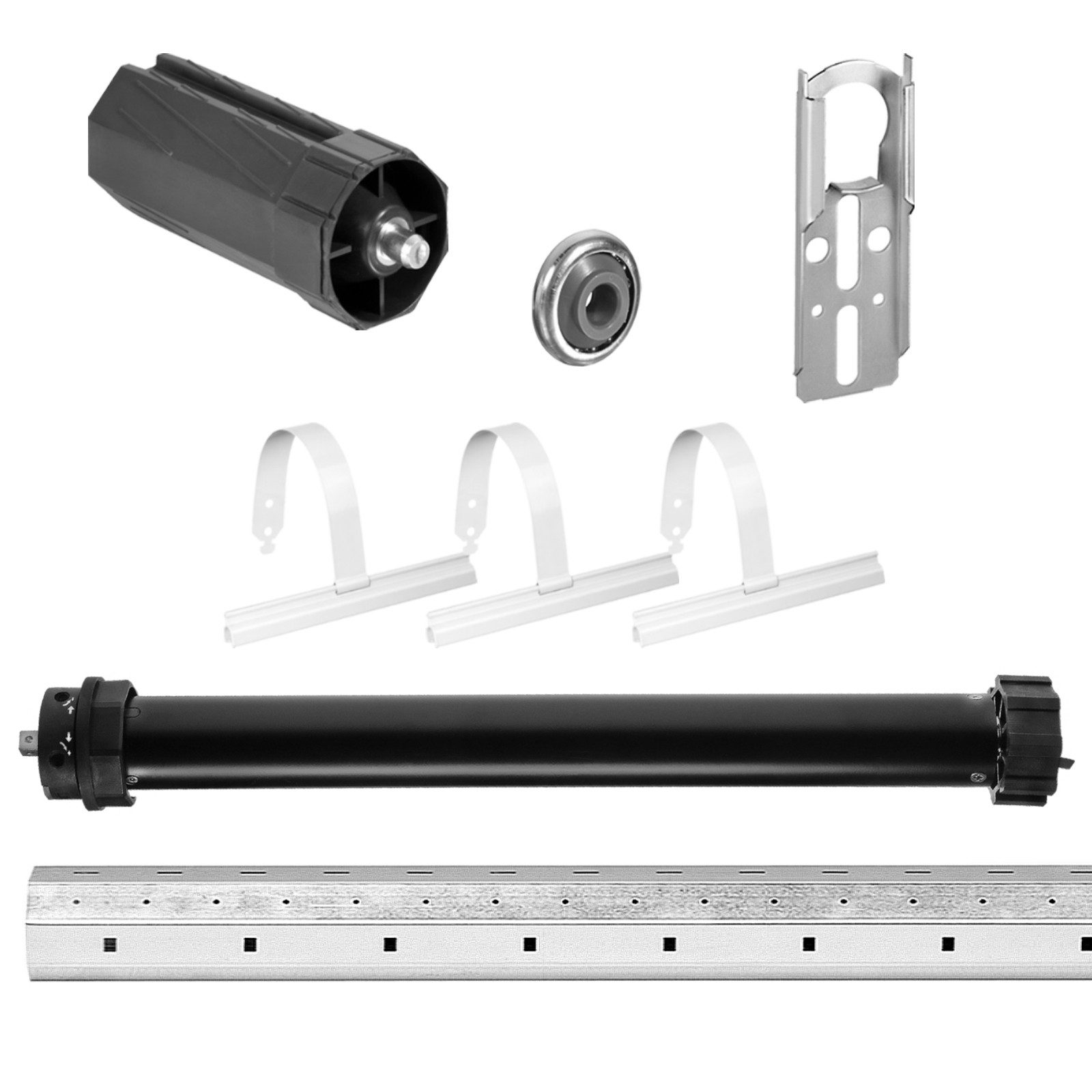 Nobily Achtkantwelle Rolladen-Set mit Maxi Rolladenmotor, Mechanik-Set, Achtkantwelle, Komplett-Set, 6-St., 20Nm/ 50kg