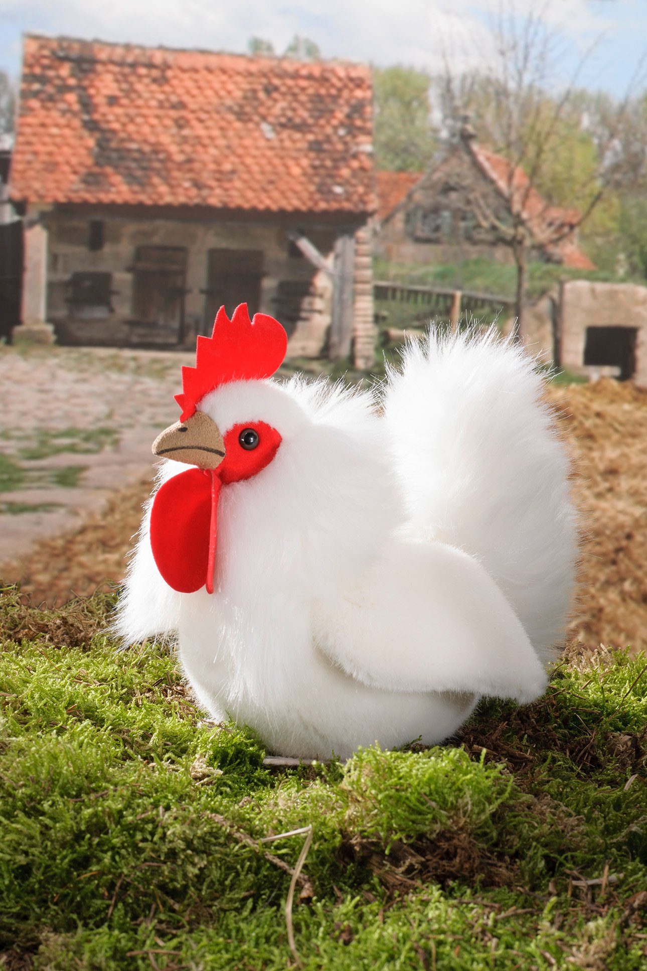 Kösen Kuscheltier Hahn weiß 14 cm Hühner Hennen Hähne Bauernhof