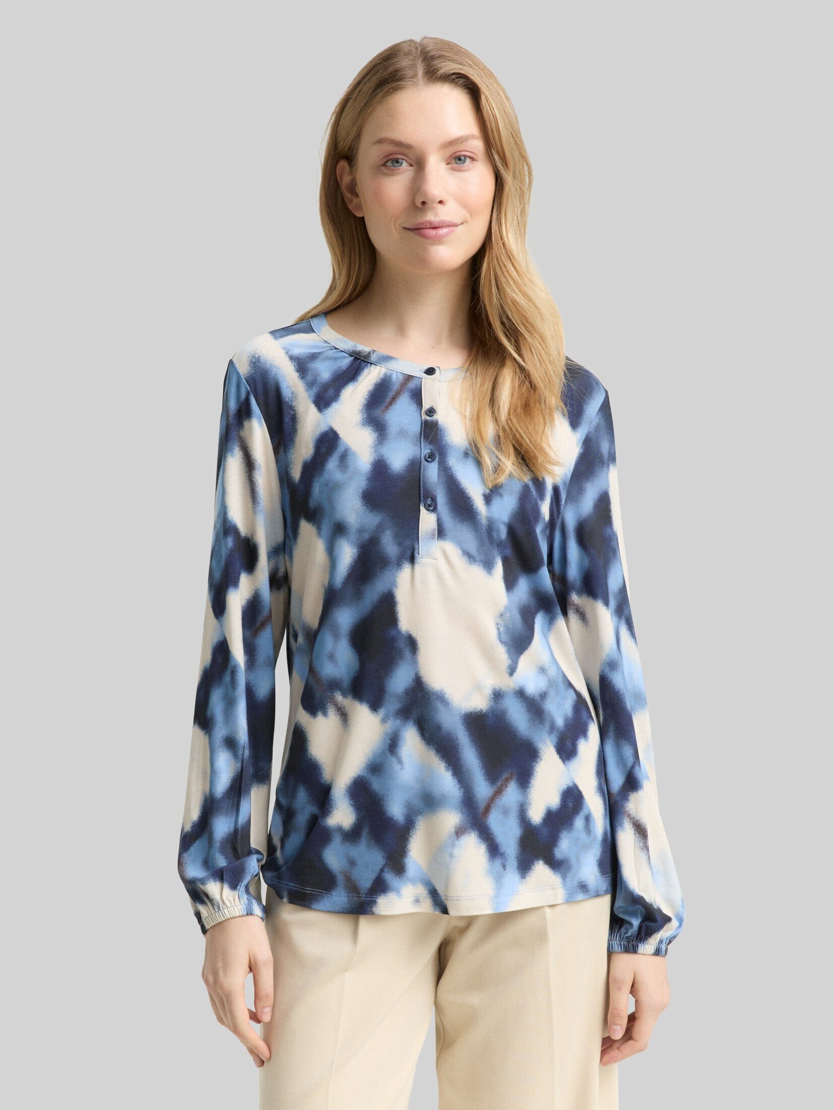 TOM TAILOR Langarmshirt T-Shirt Blusenshirt mit Muster