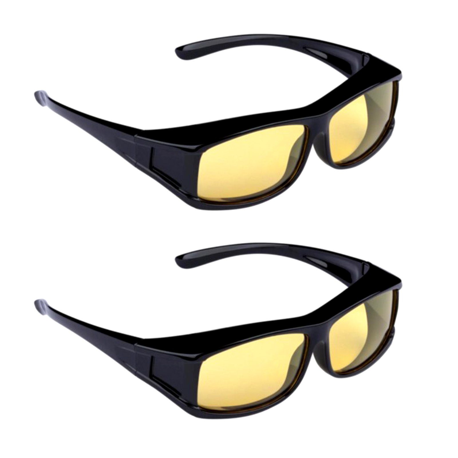HAC24 Sonnenbrille Auto Nachtfahrbrille Nachtsichtbrille Kontrastbrille Überziehbrille (2-St) Polarisiert