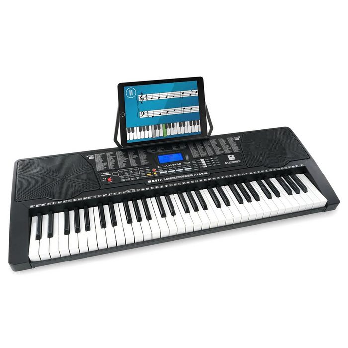 McGrey Home Keyboard LK-6150 Keyboard - Einsteiger-Keyboard mit 61 Leuchttasten (255 Sounds und Rhythmen - integrierter MP3-Player 1 tlg. mit Notenhalter) mit Lernfunktionen: One Key Follow & Ensemble