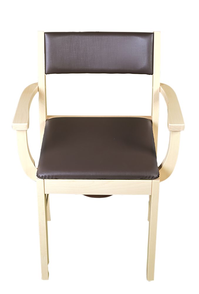 Sundo Homecare Toiletten-Stuhl wohnlicher Toilettenstuhl Holz Nachtstuhl, Eimer Deckel Sitzpolster