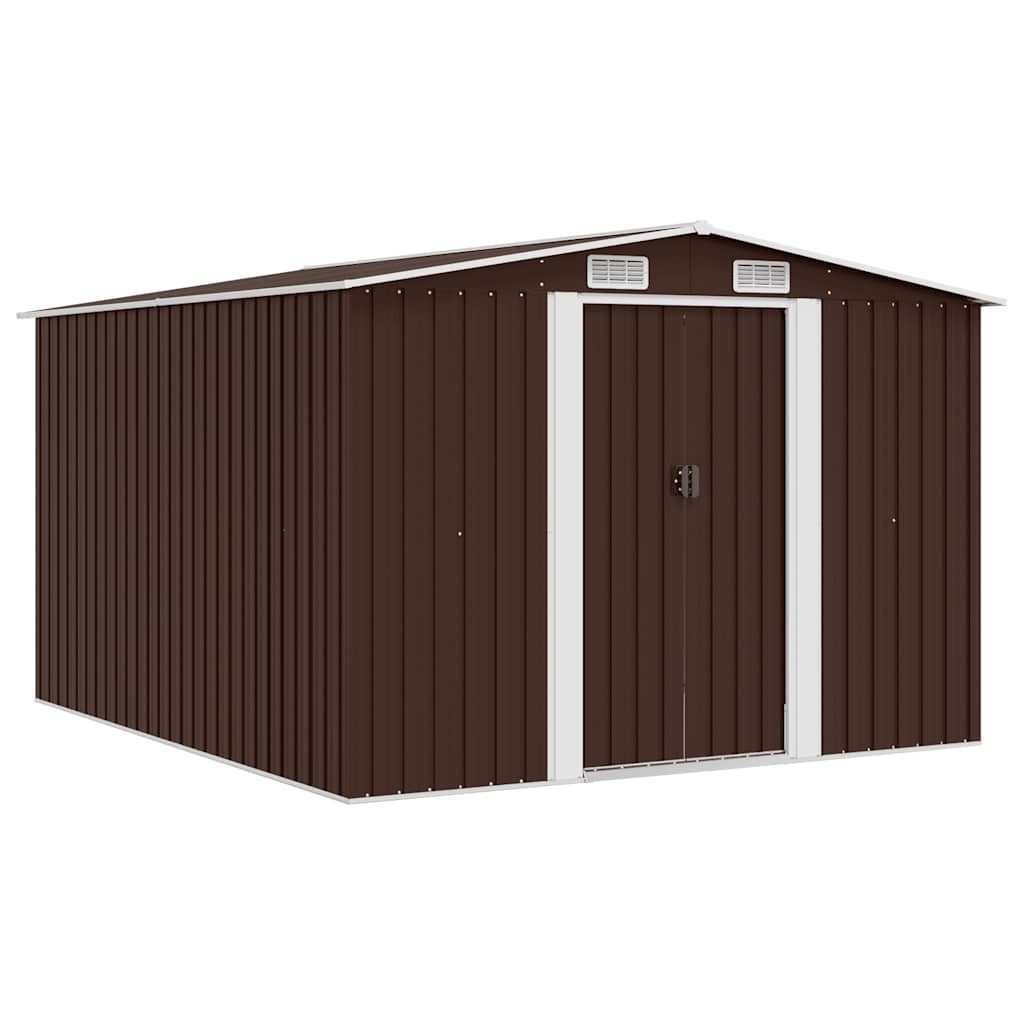 vidaXL Gartenhaus Gerätehaus 257x298x178 cm Metall Braun