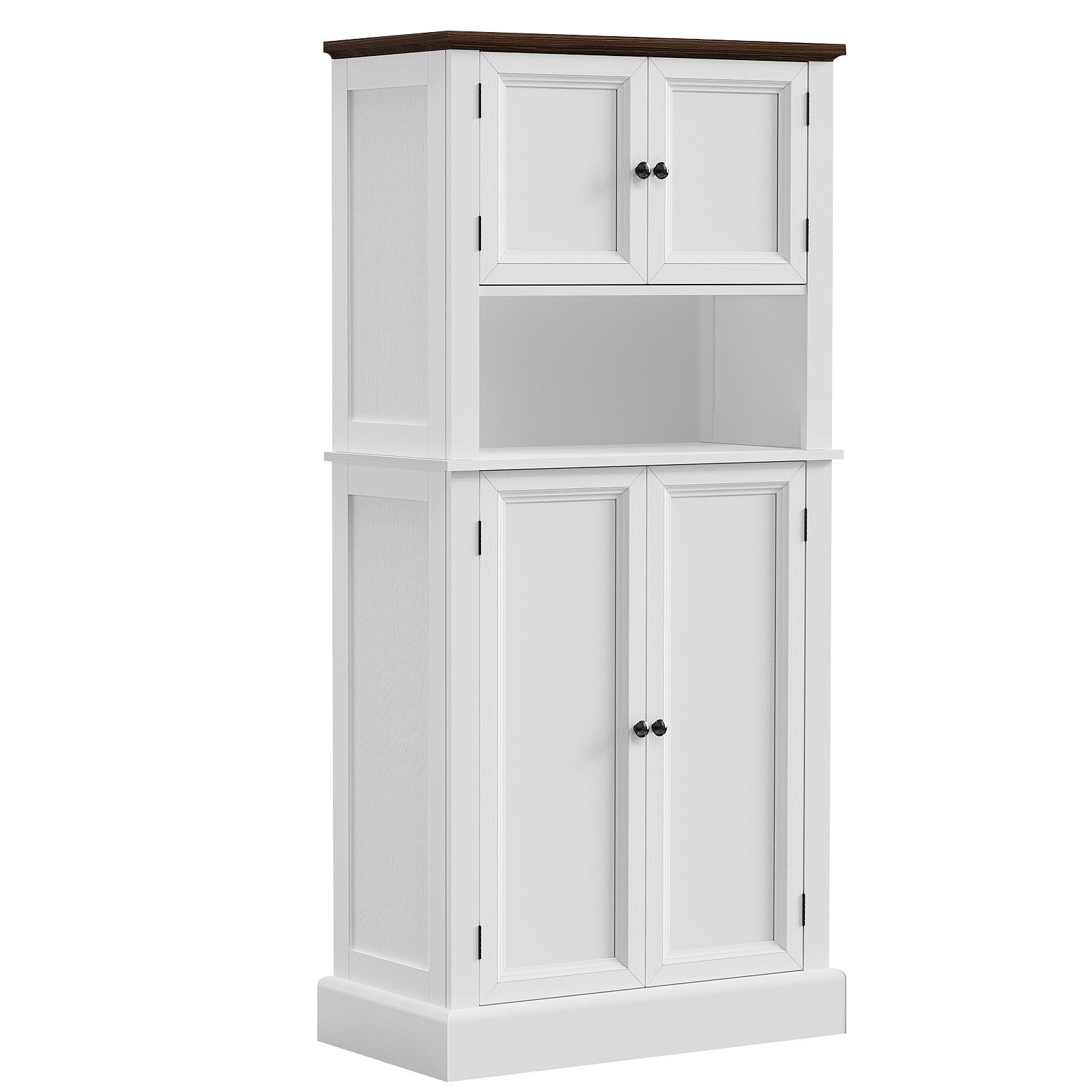 oyajia Stauraumschrank Badkommode Badezimmerschrank Badschrank Badezimmermöbel (verstellbare Ablagen, offenes Fach) Hochwertige MDF Front, Badschrank, Bad