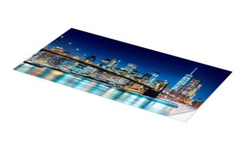 Posterlounge Wandfolie Sascha Kilmer, New York leuchtende Skyline, Wohnzimmer Fotografie