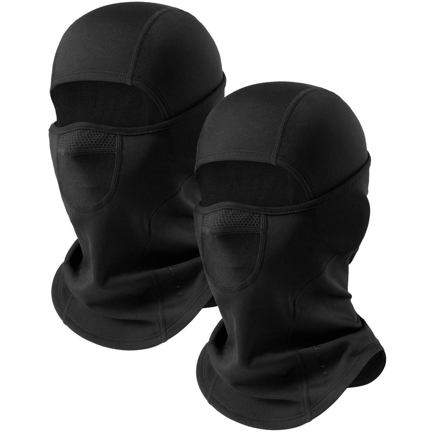 Sturmhaube Sturmhaube winddicht Fleece Herren Damen Ski Motorrad Schwarz Schwarz