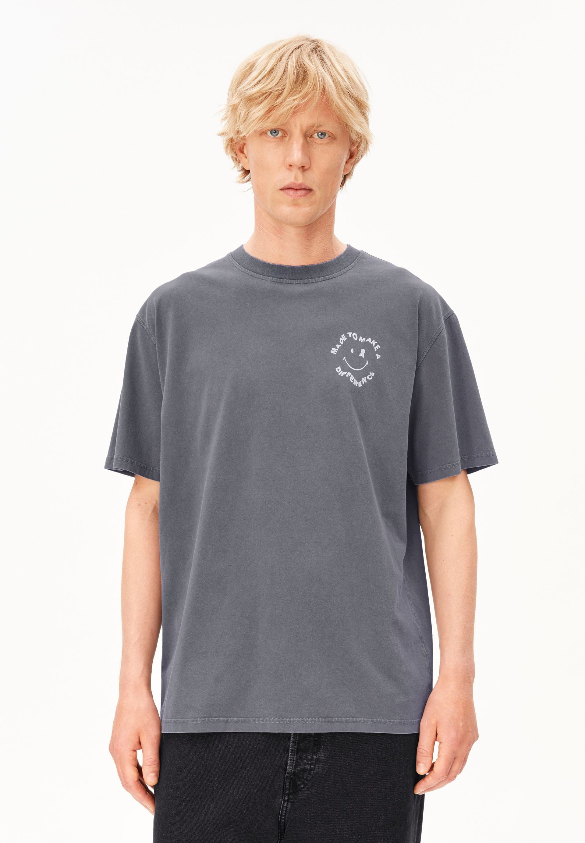 Armedangels Print-Shirt MAARKOS GMT DYE SMILE Relaxed Fit