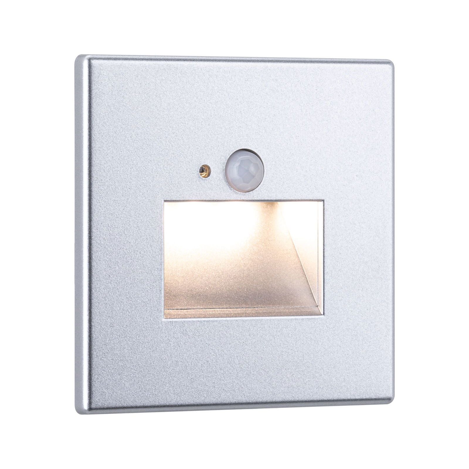 Paulmann LED Einbauleuchte LED Wandeinbauleuchte Edge Quadro 1,2W 25lm 230V 2700K, LED fest integriert, Warmweiß, Bewegungsmelder