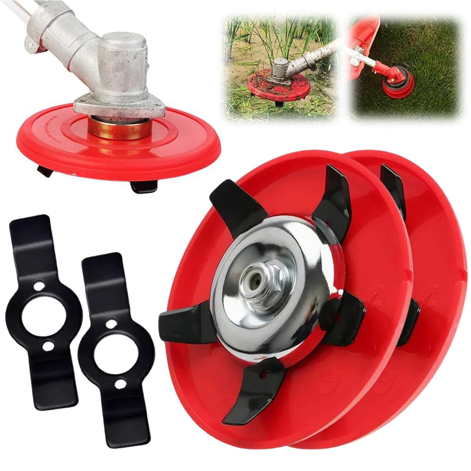 Refttenw Motorsensenmesser Rasentrimmerkopf Unkrautbürste mit 120mm Schneiden Klingen