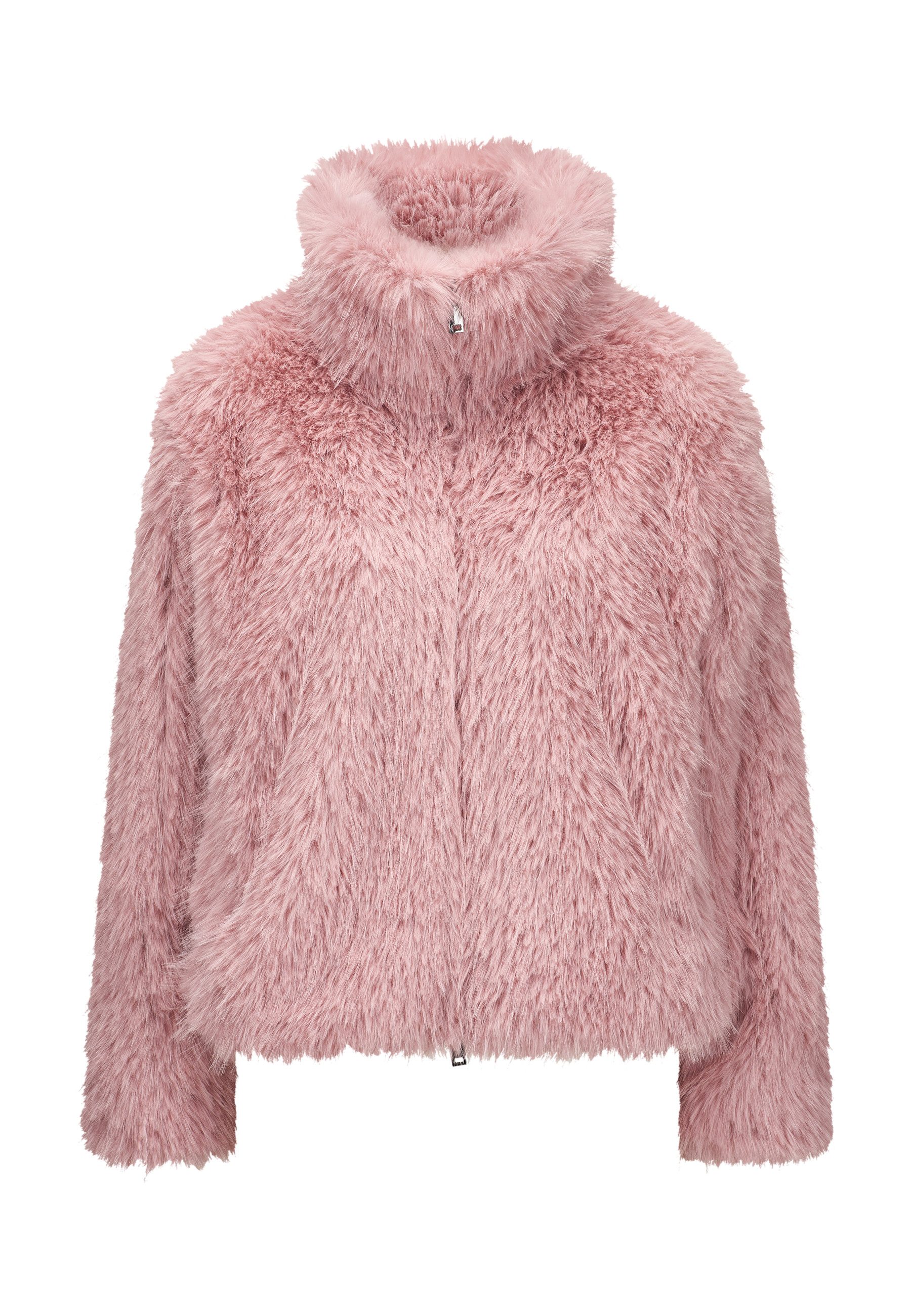 MILESTONE Fellimitatjacke MSMiyoko Damen Kunstfelljacke Übergangsjacke Metallreißverschluss – Bild 2 von 4