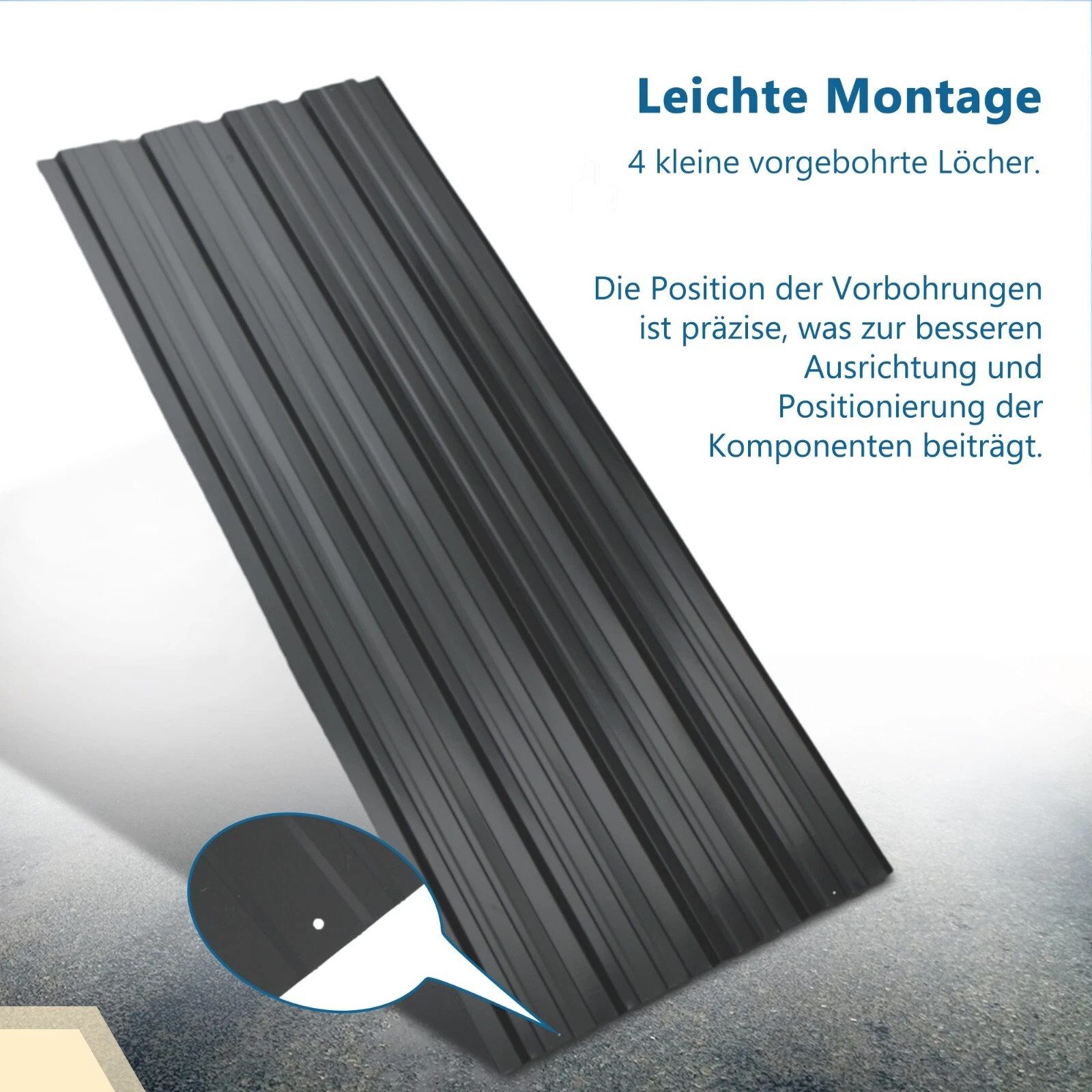 Bolwins Trapezblech 22x Profilblech 10m² Trapezblech Blech Metall Dachblech Dach Platten, Verzinkter und lackierter Stahl Verzinkt, schwarz lackiert, korrosions – Bild 4 von 5