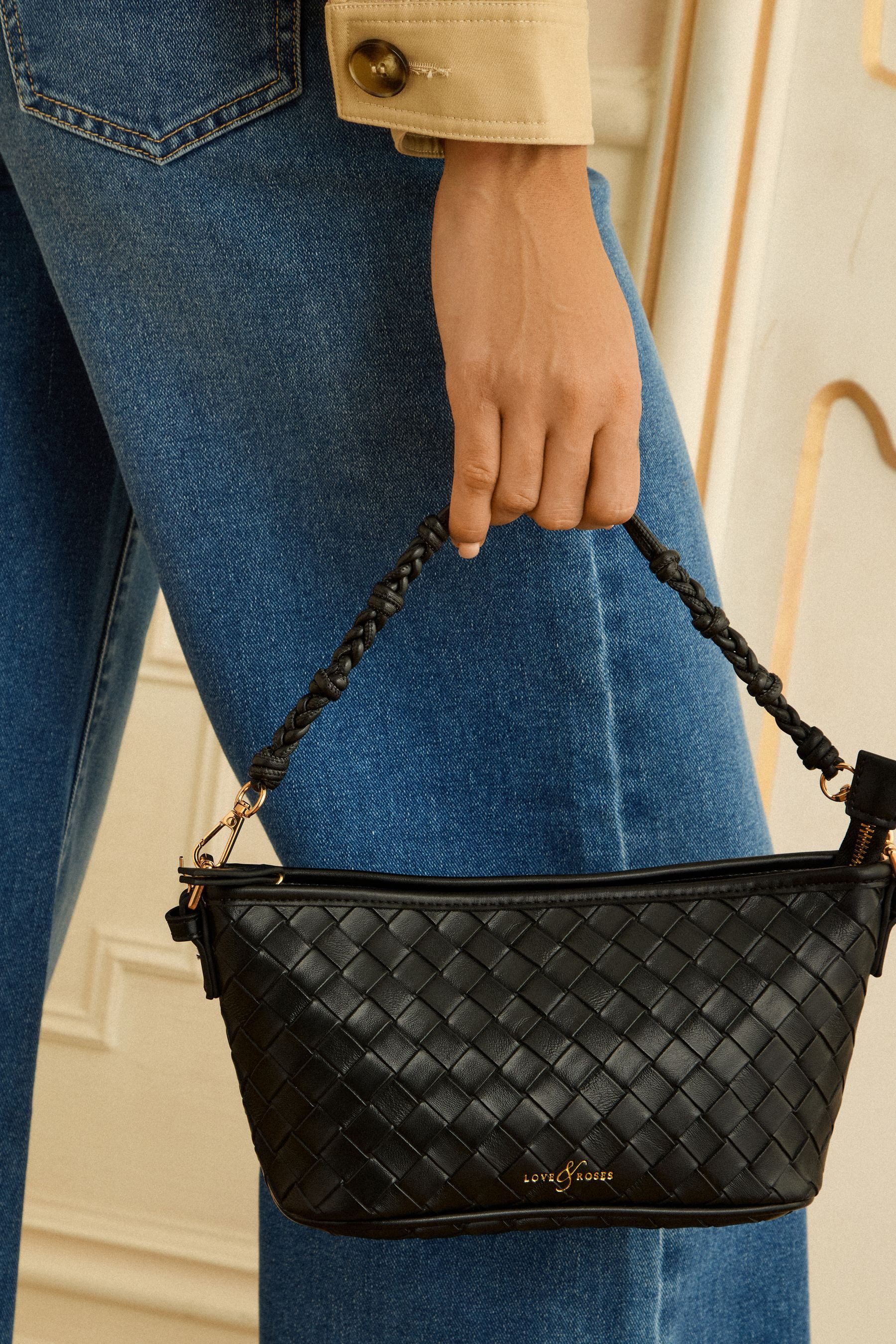 Love & Roses Handtasche Love & Roses geflochtene Handtasche (1-tlg)