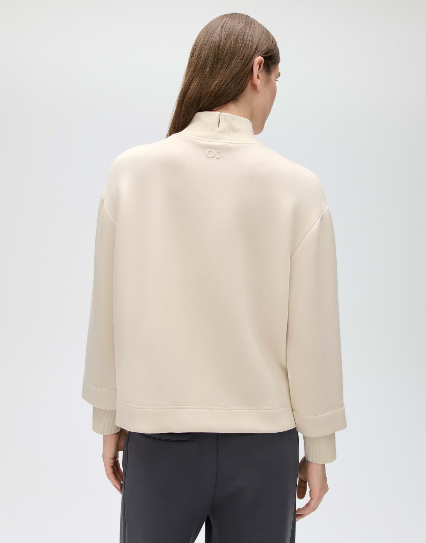 OPUS Sweatshirt Gluba club aus Sweatware mit Rippstruktur Leicht verkürzte, gerade Form mit geripptem Stehkragen – Bild 3 von 5