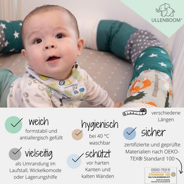 ULLENBOOM ® Nestchenschlange »Bettschlange Baby 200 cm Blau, ideal als Baby Bettumrandung, (Made in EU)«, Bezug aus 100% Baumwolle, als Bettnestchen geeignet
