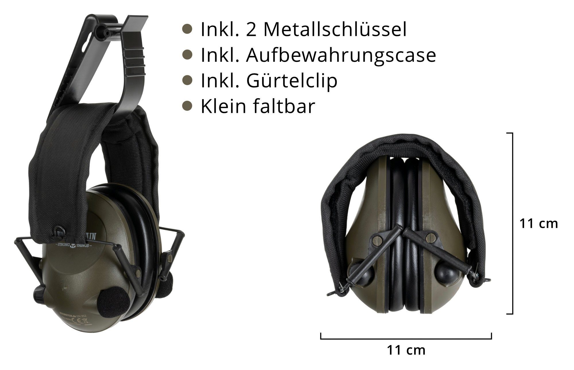 Größenverstellbar Bügelgehörschutz ContraNoise mit Gehörschutz “Active-Volume-System”, Stagecaptain Kopfhörer