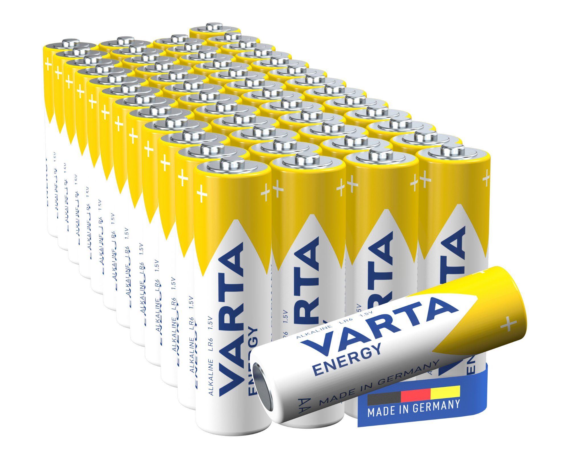 (1,5 St), Germany, Longlife Made Batterie, 10 V, lagerfähig Jahre 1.5V, 50 LR06 AA in VARTA