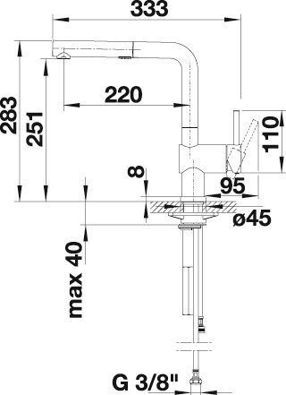 Blanco Küchenarmatur LINUS-S Vario Hochdruck, mit herausziehbarer Zweistrahlbrause