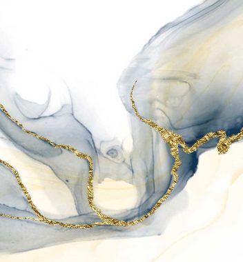 MyMaxxi Dekorationsfolie Türtapete Abstrakt Marmor blau gold Türbild Türaufkleber Folie