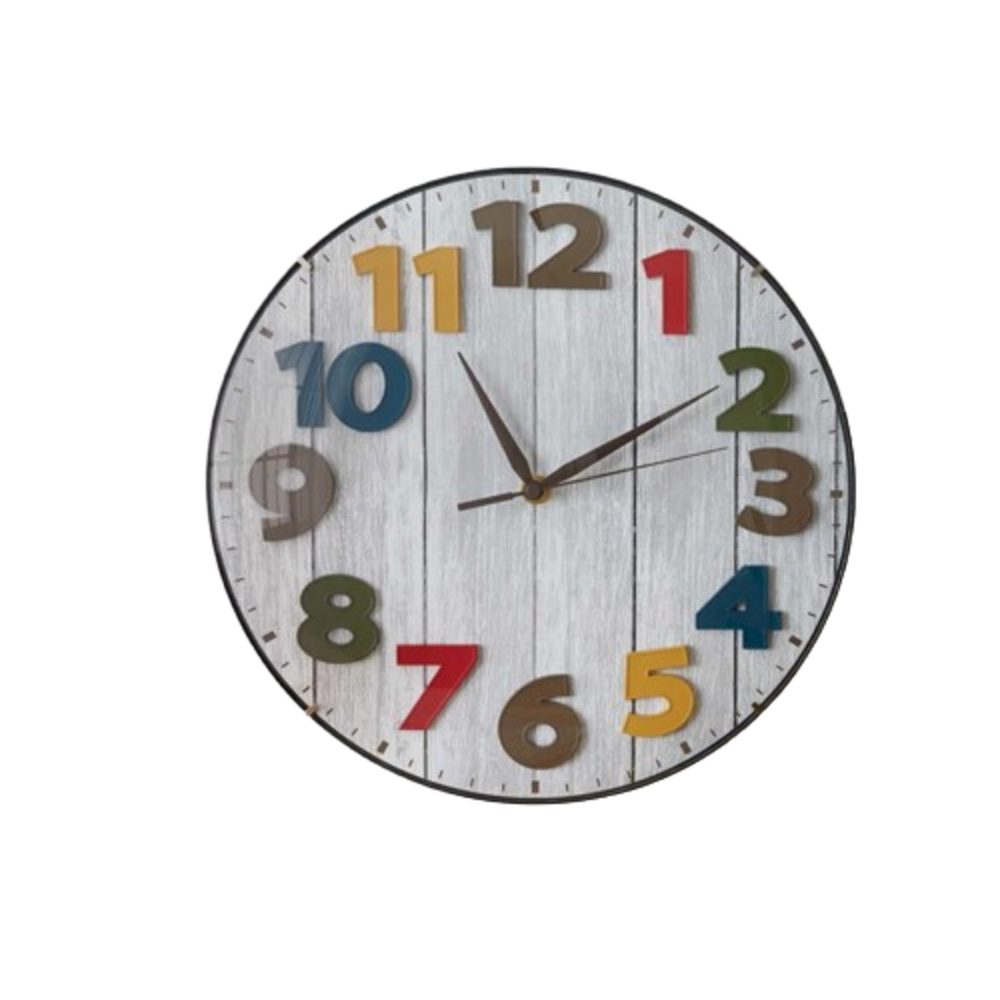 Home-trends24.de Wanduhr bunt Wanduhr Wanddeko batteriebetrieben analogen Zifferblatt Rund