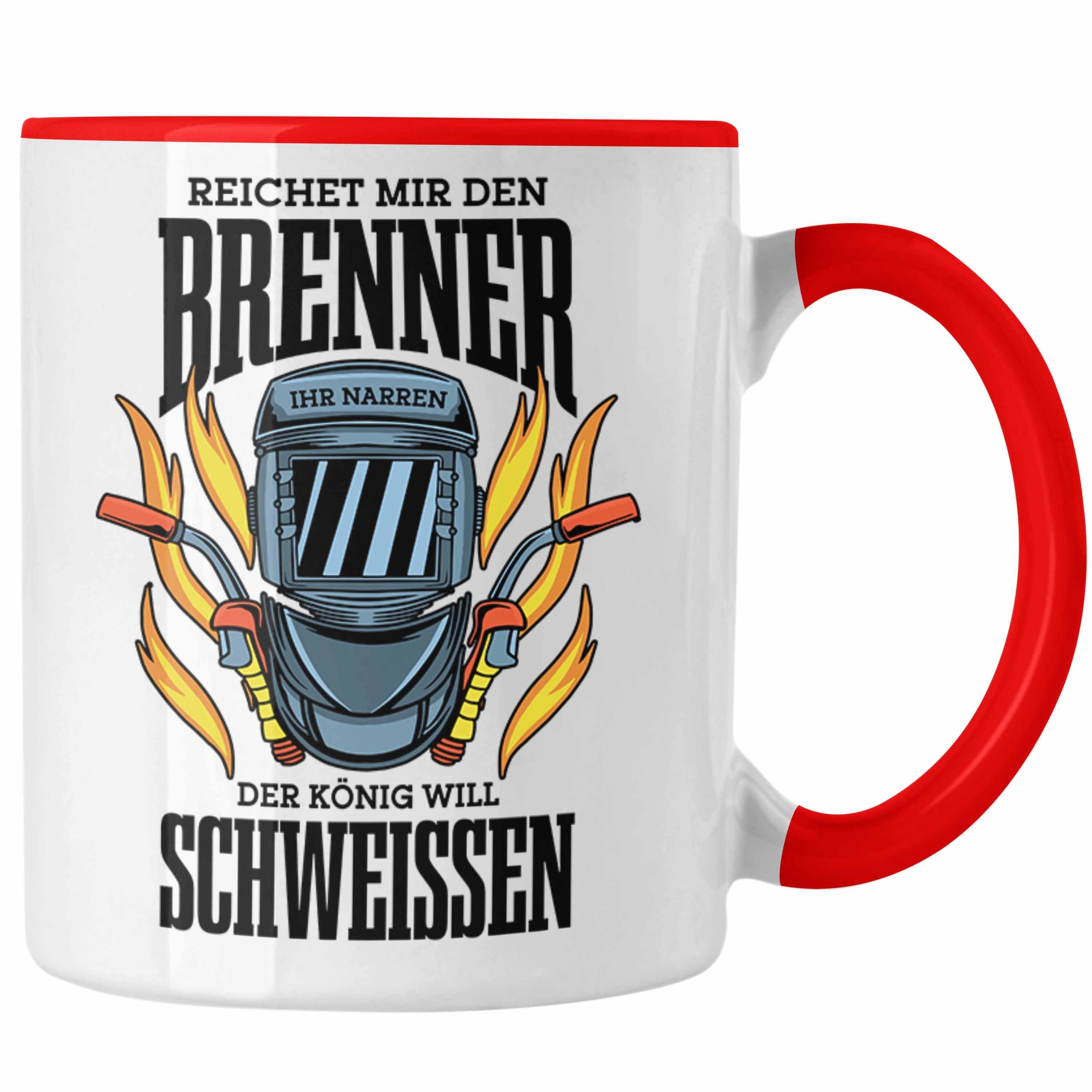 Trendation Tasse Schweißen Tasse Geschenk Schmied Schweißer Geschenkidee Metallbauer Rot