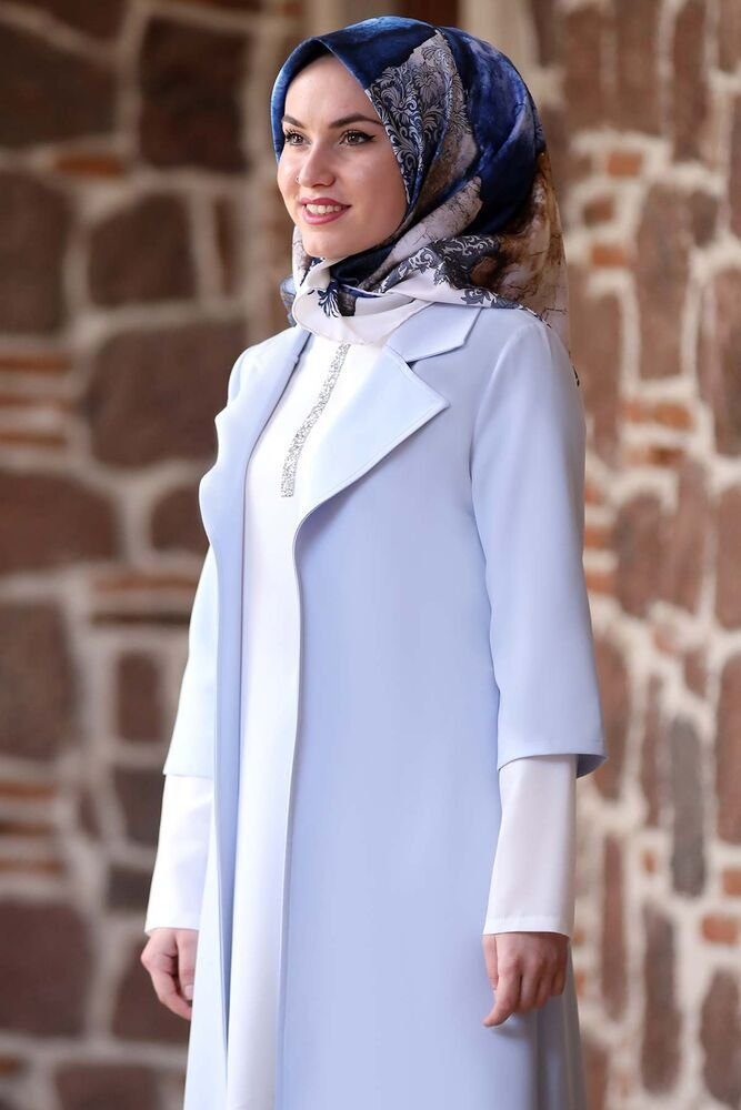 fashionshowcase Hosenanzug 3-teilig Damen Long Blazer Hose und Tunika - Modest Fashion Outfit