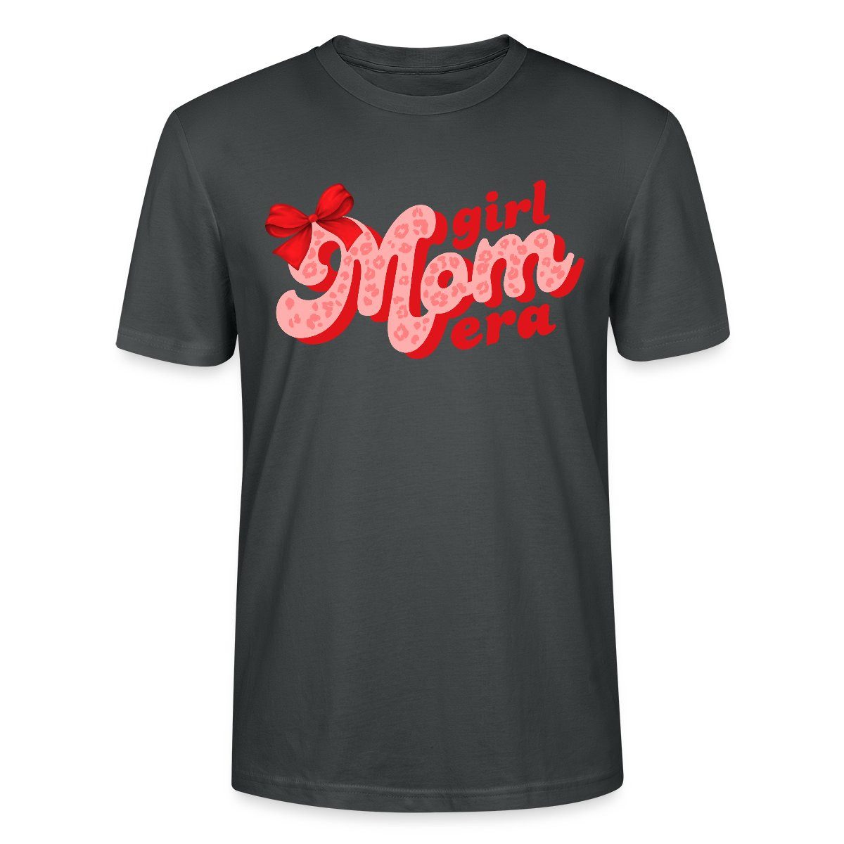 T-Shirt Girl Mom Era Trendiges Mama Motiv Mit Schleife Unisex Bio T-Shirt