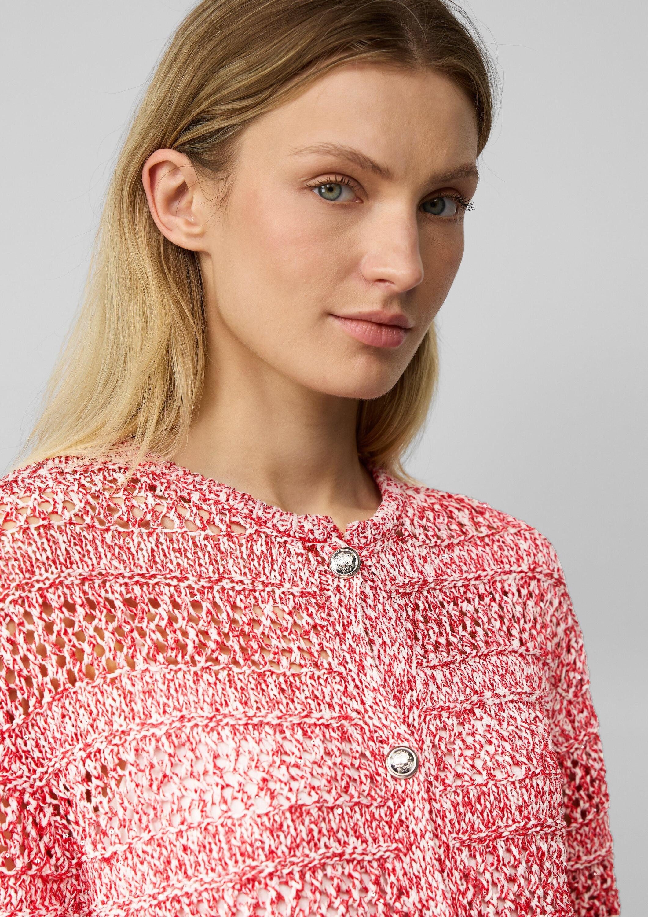 s.Oliver Cardigan Strickjacke Ajour-Strickjacke mit Glitzereffekt