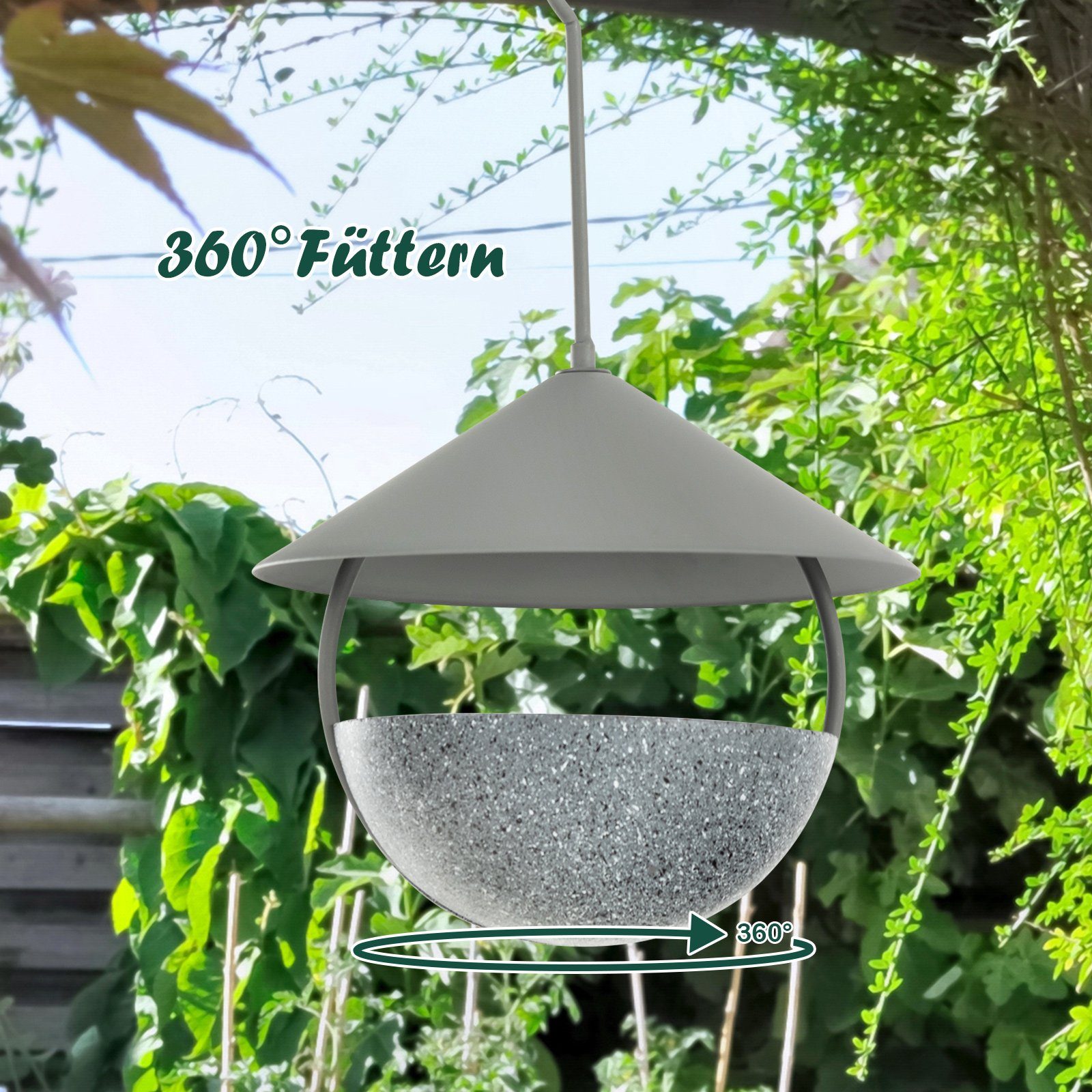 COSTWAY Futterspender, 2-in-1 Vogelfutterspender & Vogelhaus, günstig online kaufen