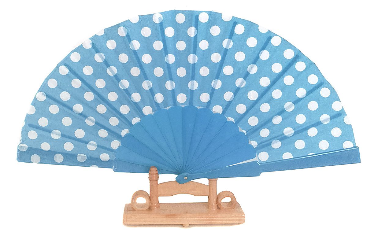 Yudu Handfächer "Pünktchen" Motive Handfächer Fächer transparent Kunststoffstreben