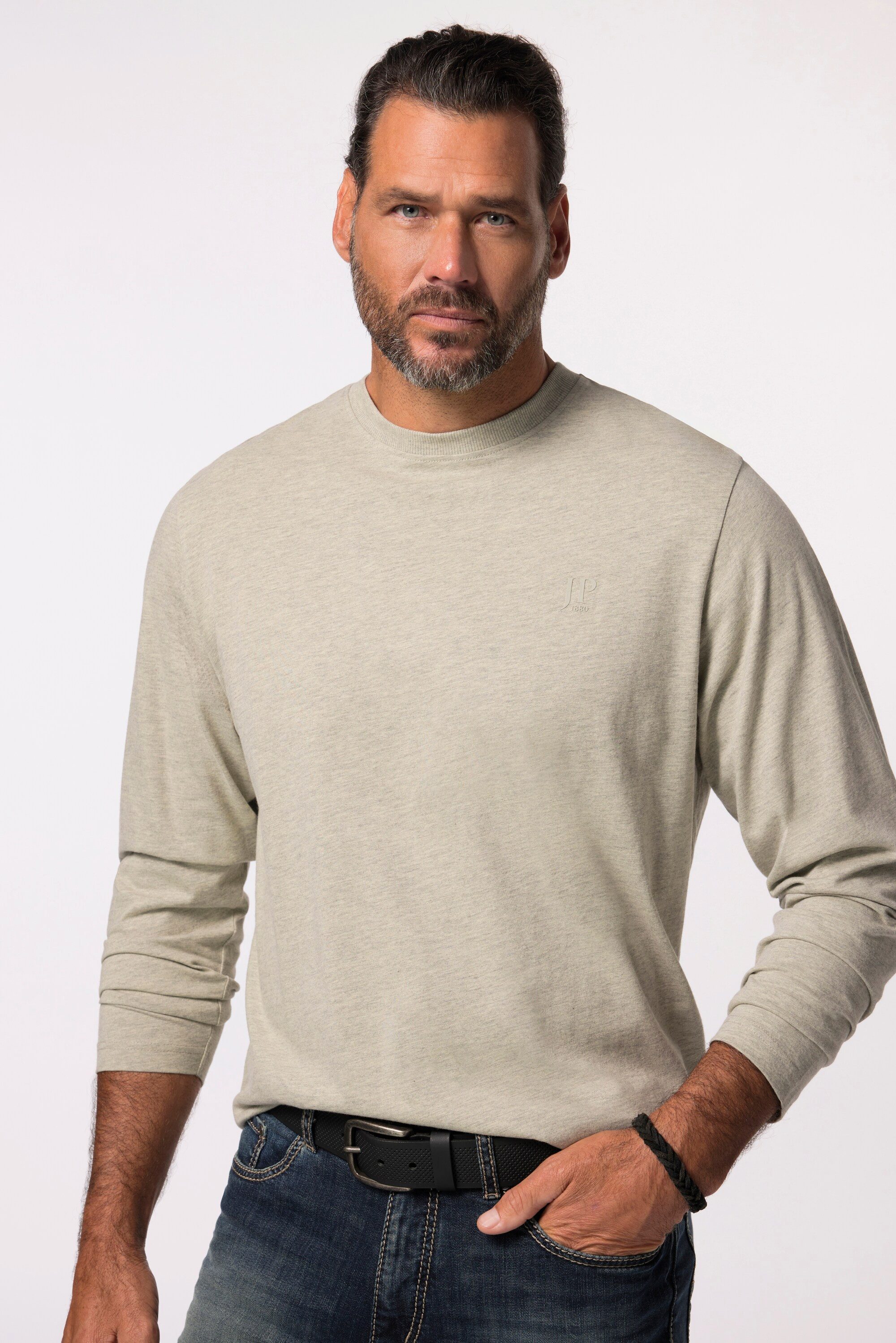 JP1880 T-Shirt bis 8XL Langarmshirt Sweatshirt mit Logo-Stickerei günstig online kaufen