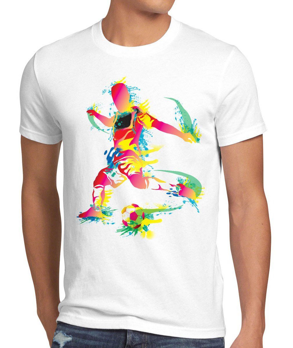 style3 Print-Shirt Herren T-Shirt EM 2022 Deutschland Fußball Fan Sport Trikot Germany bundesliga weiß