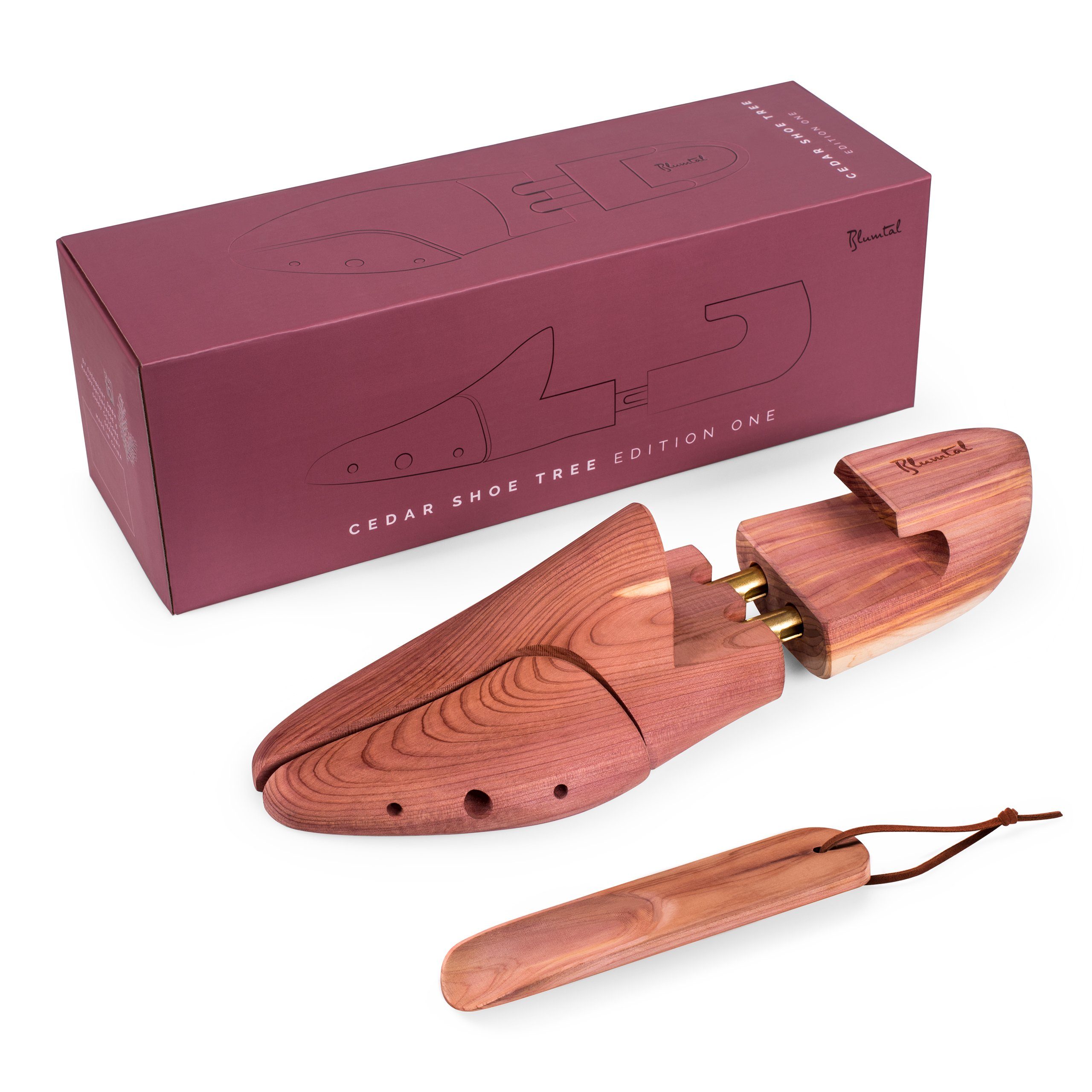 Blumtal Schuhspanner für Herren und Damen - Schuhdehner aus Zedern-Holz (1-tlg., 1 Paar, 2 Paar, 5 Paar), mit Schuhlöffel und ergonomischen Spanngriff, TESTSIEGER