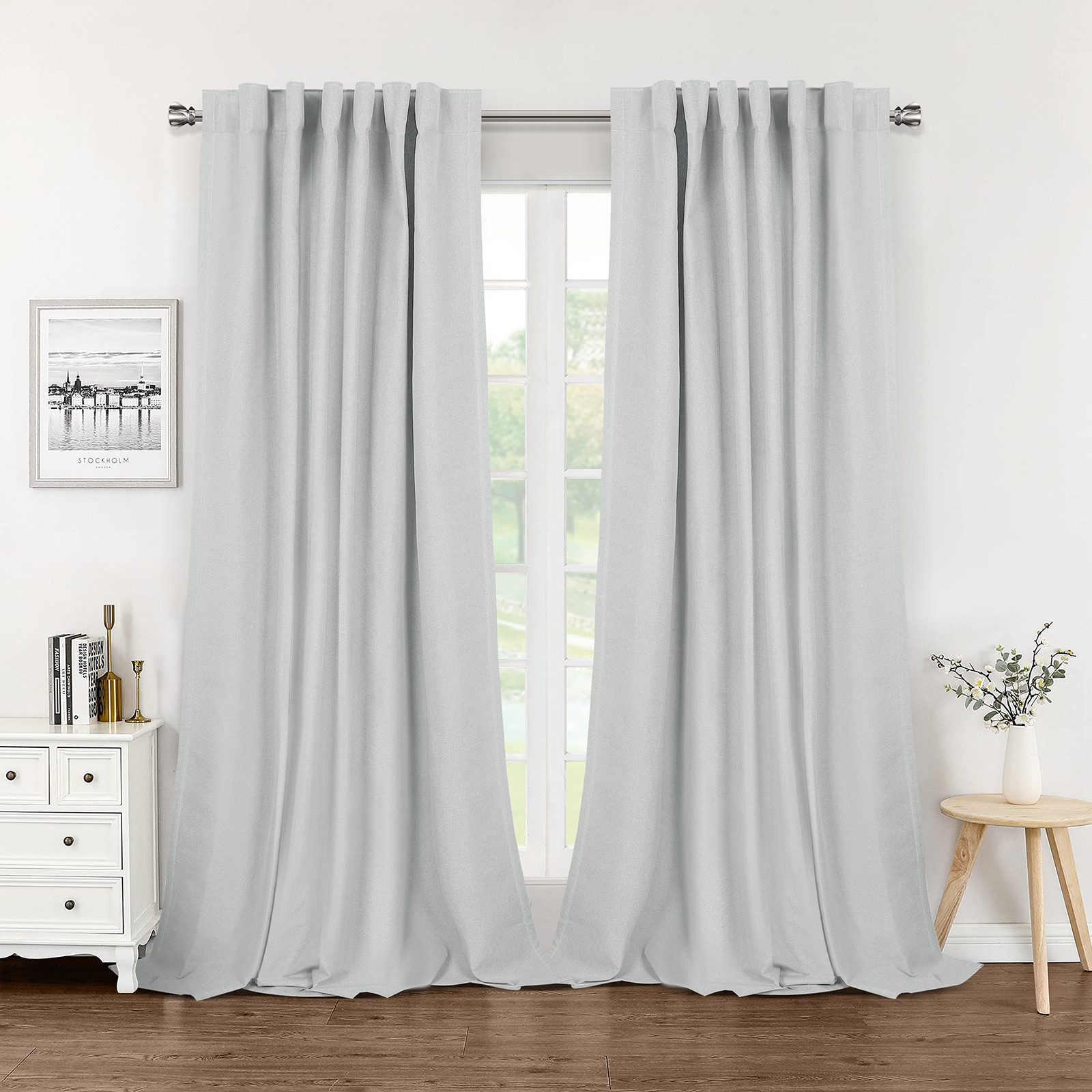 Jibenhome Gardine 100% Blickdichte Leinenoptik Vorhänge günstig online kaufen