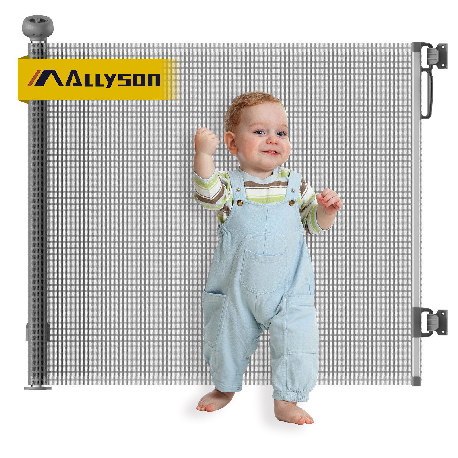 Allyson Treppenschutzgitter Türschutzgitter Ausziehbar - Tür- Treppengitter für Kinder & Haustiere, sicher, stabil und einfach zu montieren, passend für Türen und Treppen