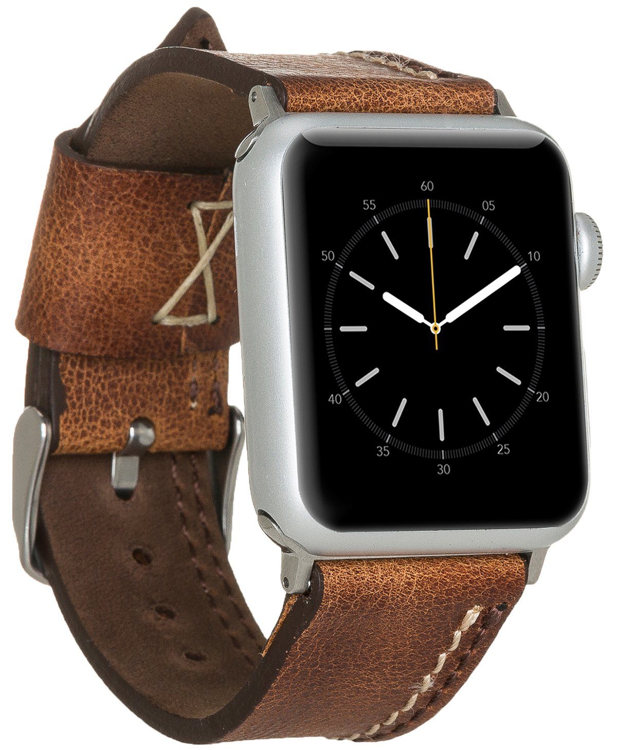 Vintage 1-8 Watch Smartwatch-Armband Sattelbraun in Series Armband, für Apple Burkley Apple Watch Leder 42/44/45mm mit kompatibel