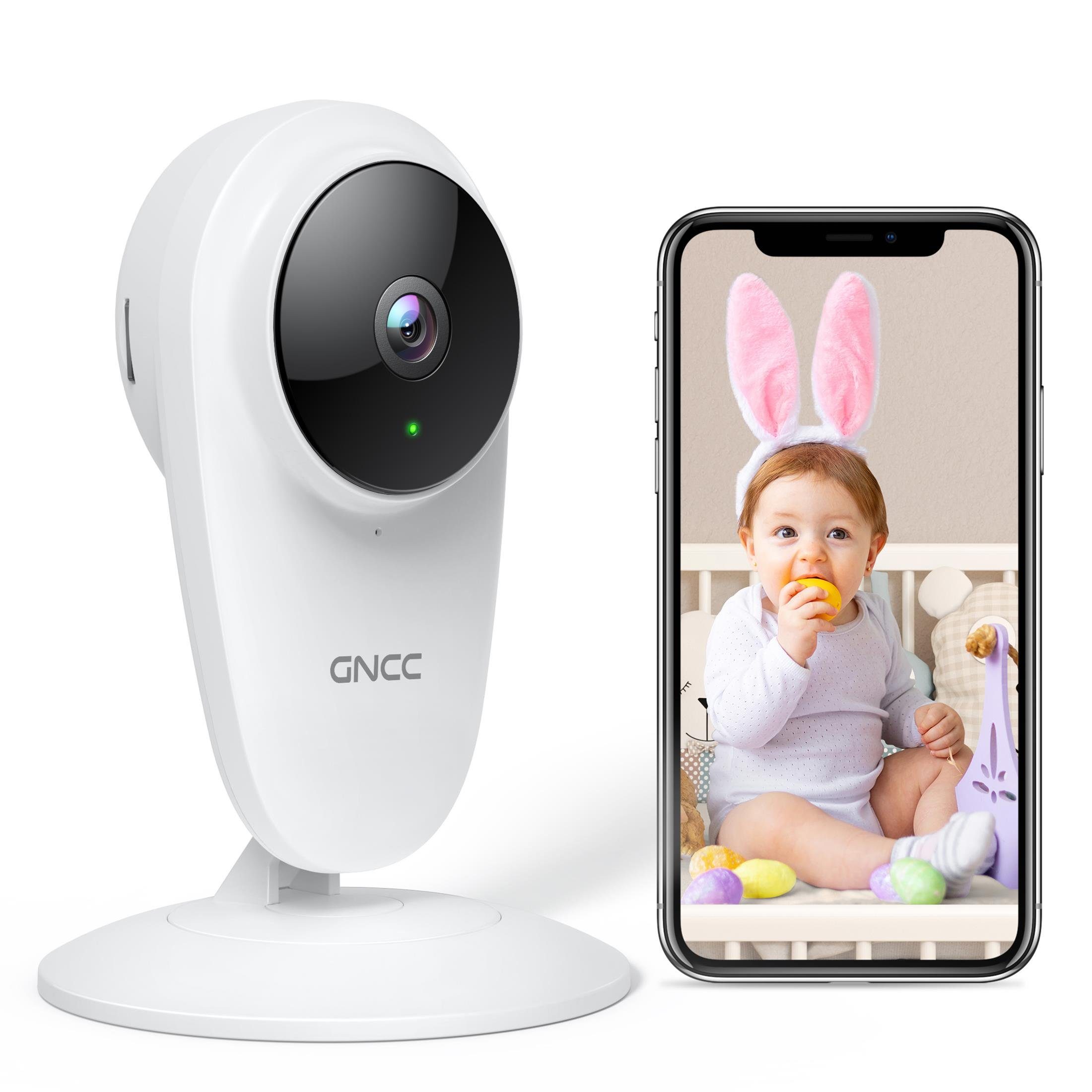 GNCC Babyphone mit Kamera, WLAN Überwachungskamera Innen mit APP 2.4G, 1-tlg., für Babys/ältere Menschen/Haustiere | Babyphones