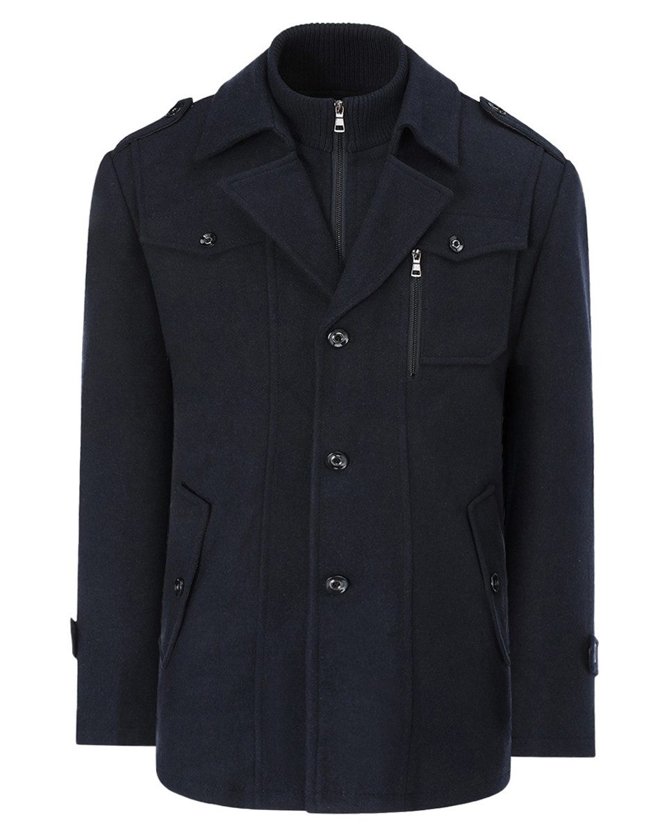 Allthemen Kurzmantel Herren Wollmix Mantel mit abnehmbarem Reverskragen günstig online kaufen