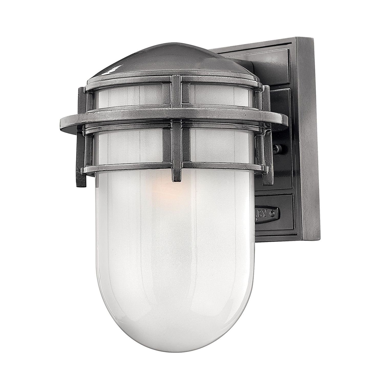 CAPALDI, Grau außen Hof E27 Aluminium Außen-Wandleuchte Licht-Erlebnisse IP44 Wandlampe Garten Weiß Leuchtmittel, Glas ohne